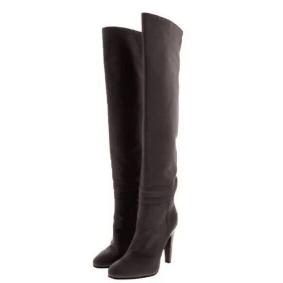 L'AUTRE CHOSE Slouchy Brown Leather Over The Knee Boot Size 37.5 - Picture 1 of 8